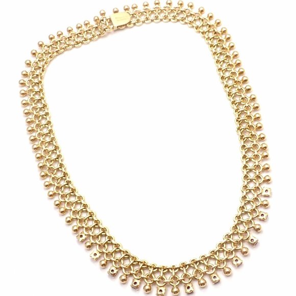 Rare! Vintage Authentic Tiffany & Co 18k Yellow Gold Ruby Collar Necklace - Picture 5 of 10